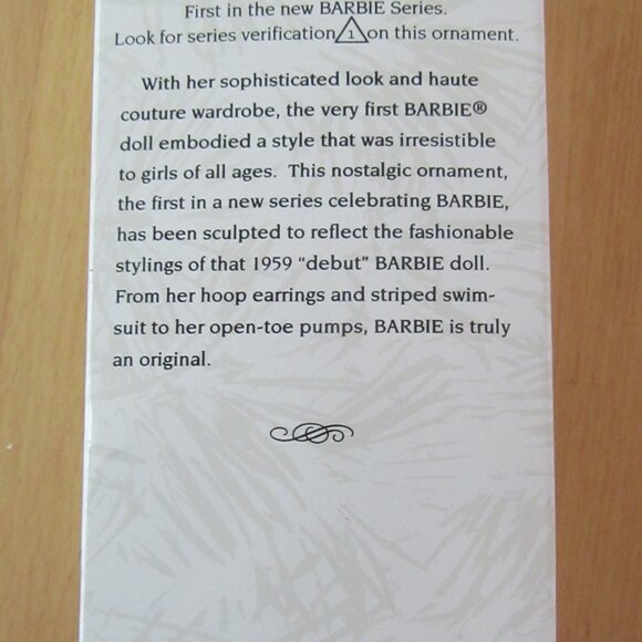 Vintage Barbie Debut 1959 Hallmark Keepsake Ornament (1994 First in Series) -box - Picture 5 of 13